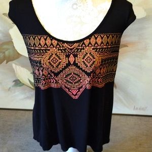 Black Aztec Print Shirt